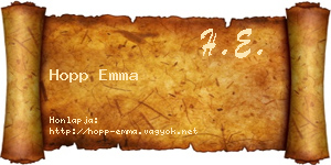 Hopp Emma névjegykártya